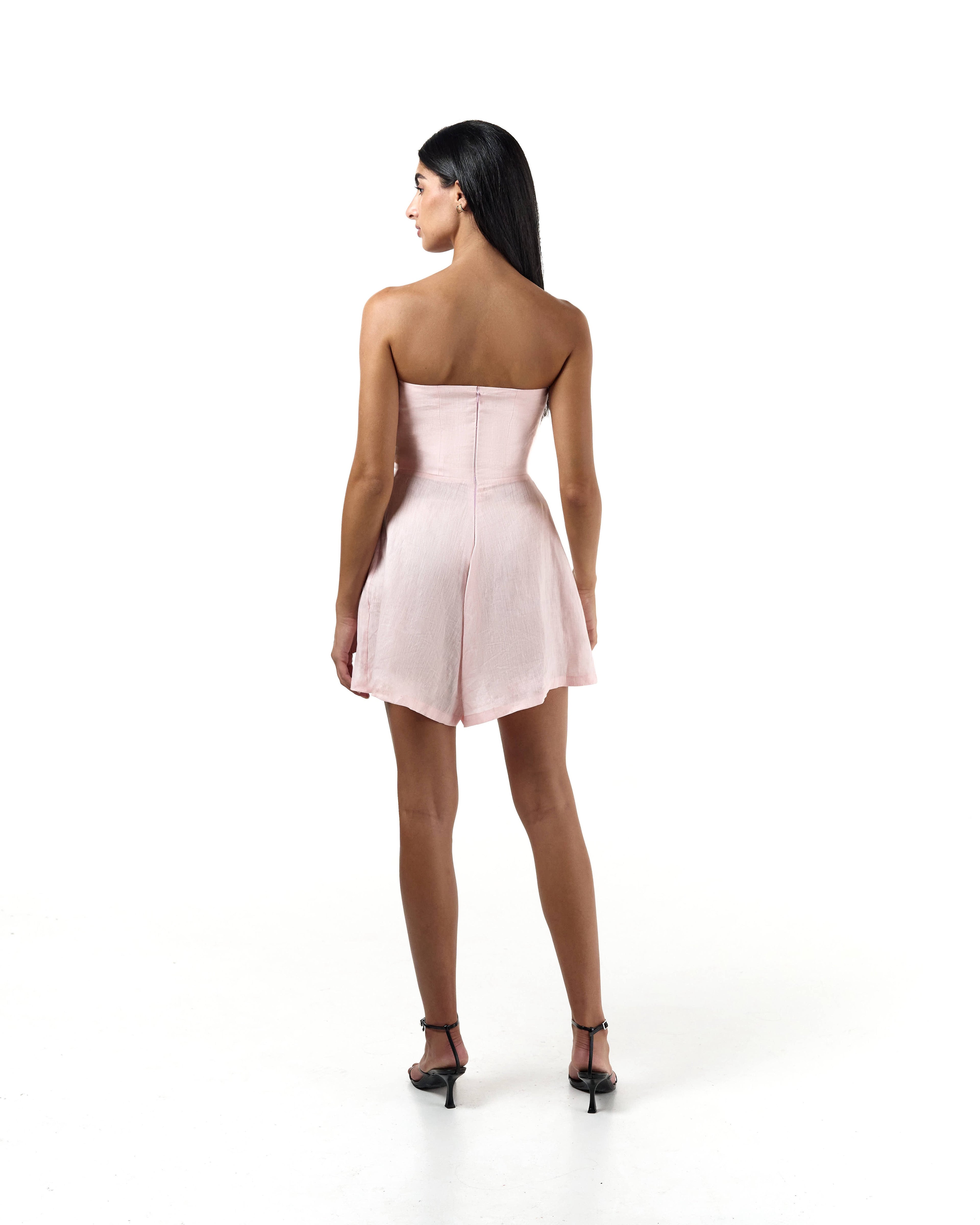 Blush Draped Playsuit